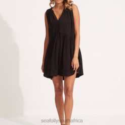 Clothes Black 6XZD4678 Women Seafolly Ladder Detail Dress