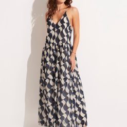 Clothes Black 6XZD4681 Women Seafolly Modern Take Tier Maxi Dress