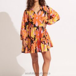 Clothes Black 6XZD4691 Women Seafolly Palm Springs Tier Dress