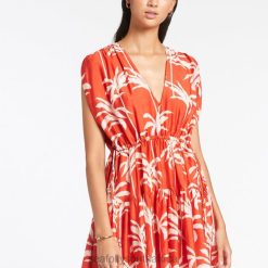 Clothes Cherry 6XZD4699 Women Seafolly Palme Tiered Cover Up