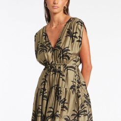 Clothes Olive 6XZD4704 Women Seafolly Palme Tiered Cover Up