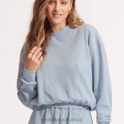 Clothes Powder Blue 6XZD4660 Women Seafolly Waffle Sweat Top