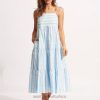 Clothes Powder Blue 6XZD4686 Women Seafolly Cabana Tier Maxi