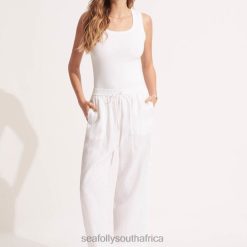 Clothes White 6XZD4753 Women Seafolly Linen Pant