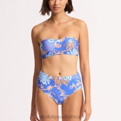 Swimwear Azure 6XZD4174 Women Seafolly Eden High Waisted Bikini Bottom