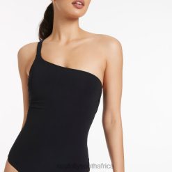 Swimwear Black 6XZD4116 Women Seafolly Jetset One Shoulder One Piece