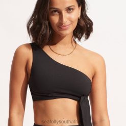 Swimwear Black 6XZD4207 Women Seafolly Collective One Shoulder Top