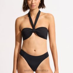 Swimwear Black 6XZD4210 Women Seafolly Collective High Leg Ruched Side Bikini Bottom