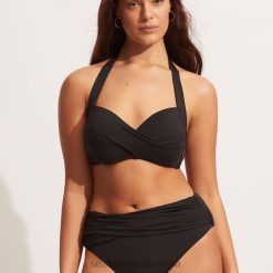 Swimwear Black 6XZD4223 Women Seafolly Collective High Waist Wrap Front Pant