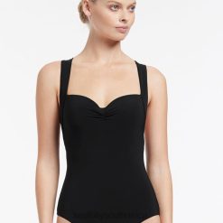 Swimwear Black 6XZD424 Women Seafolly Jetset Infinity One Piece
