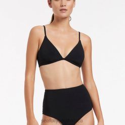 Swimwear Black 6XZD4286 Women Seafolly Jetset High Waisted Bikini Bottom