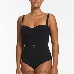 Swimwear Black 6XZD435 Women Seafolly Jetset Infinity Tank One Piece