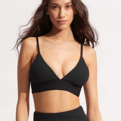 Swimwear Black 6XZD4367 Women Seafolly Willow Banded Bralette