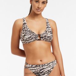 Swimwear Black 6XZD4472 Women Seafolly Sahara High Legline Trim Pant