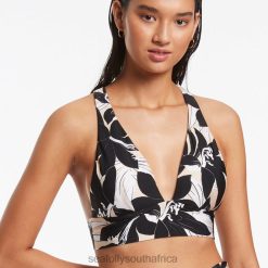 Swimwear Black 6XZD4493 Women Seafolly Floreale Soft Tri Top