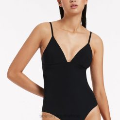Swimwear Black 6XZD471 Women Seafolly Jetset V-Neckline One Piece