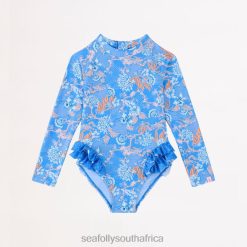 Swimwear Blue 6XZD4789 Children Seafolly Fuji Girls Frill Hip Paddlesuit