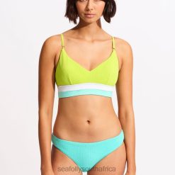 Swimwear Lime Burst 6XZD4432 Women Seafolly Slice Of Splice Bralette