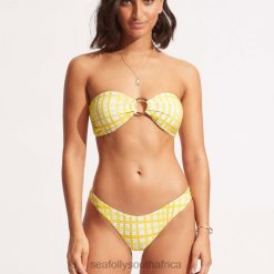 Swimwear Lime Light 6XZD4595 Women Seafolly Amalfi Check High Cut Pant