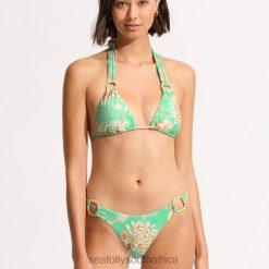 Swimwear Mint 6XZD4186 Women Seafolly Eden Slide Triangle Bikini Top