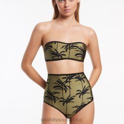 Swimwear Olive 6XZD4485 Women Seafolly Palme Minimal Bandeau Top