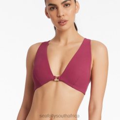 Swimwear Orchid 6XZD4607 Women Seafolly Jetset Halter Tie Top