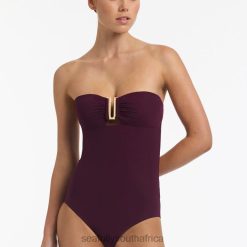 Swimwear Port 6XZD4111 Women Seafolly Jetset Bandeau One Piece