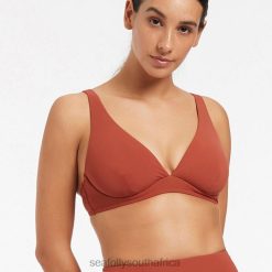 Swimwear Russet 6XZD4589 Women Seafolly Jetset D/Dd Underwire Bikini Top