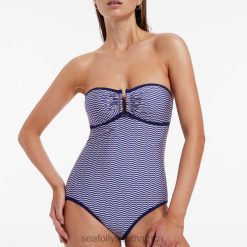 Swimwear Sapphire 6XZD4101 Women Seafolly Amoudi Bandeau One Piece