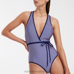 Swimwear Sapphire 6XZD446 Women Seafolly Amoudi Plunge One Piece