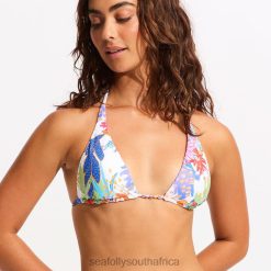 Swimwear White 6XZD4528 Women Seafolly Under The Sea Reversible Slide Triangle Bikini Top